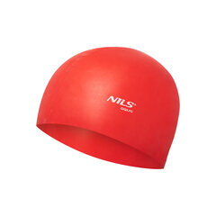 Peldcepure Nils Aqua NQC Solid Color RD01, sarkana cena un informācija | Peldcepures | 220.lv