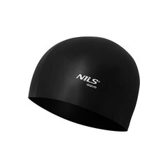 Peldcepure Nils Aqua NQC Solid Color BK01, melna cena un informācija | Peldcepures | 220.lv