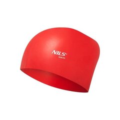 Peldcepure Nils Aqua NQC Solid Color, sarkana cena un informācija | Peldcepures | 220.lv