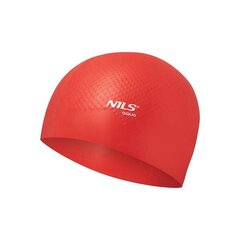 Peldcepure Nils Aqua NQC Solid Color, sarkana cena un informācija | Peldcepures | 220.lv