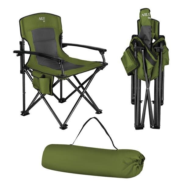 Kempinga krēsls Nils Camp NC3075, zaļš cena un informācija |  Tūrisma mēbeles | 220.lv