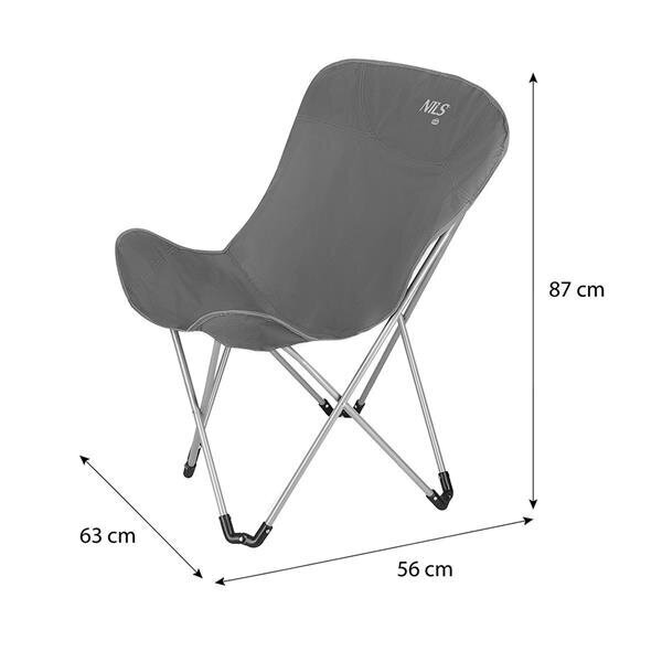Kempinga krēsls Nils Camp NC3051, 63x74cm, pelēks cena un informācija |  Tūrisma mēbeles | 220.lv