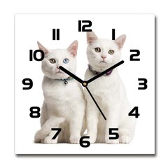 Stikla Pulkstenis Balti kaķi cena un informācija | Pulksteņi | 220.lv