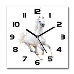 Stikla Pulkstenis Balts arābu zirgs цена и информация | Часы | 220.lv