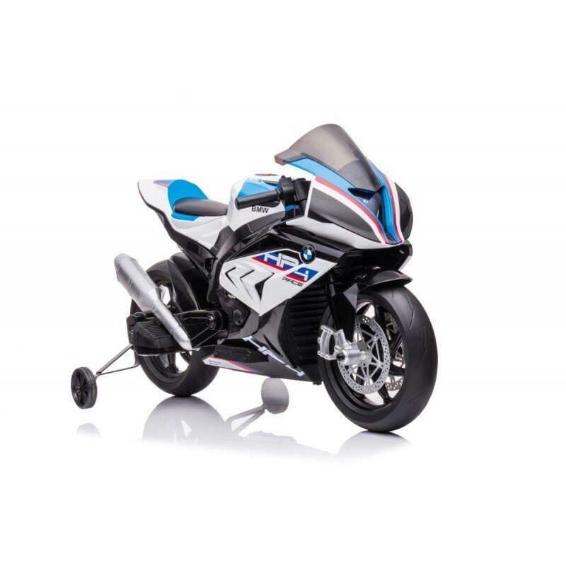Ar baterijām darbināms bērnu motocikls Lean Toys BMW HP4 Race JT5001, balts цена и информация | Bērnu elektroauto | 220.lv