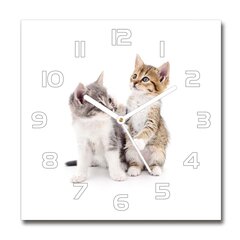 Stikla Pulkstenis Divi mazi kaķi cena un informācija | Pulksteņi | 220.lv