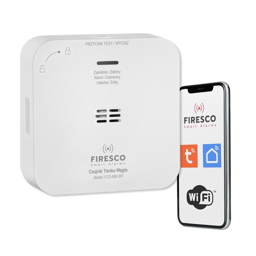 Dūmu signalizācija Firesco FCO-850 WF Wi-Fi Tuya cena un informācija | Sensori | 220.lv