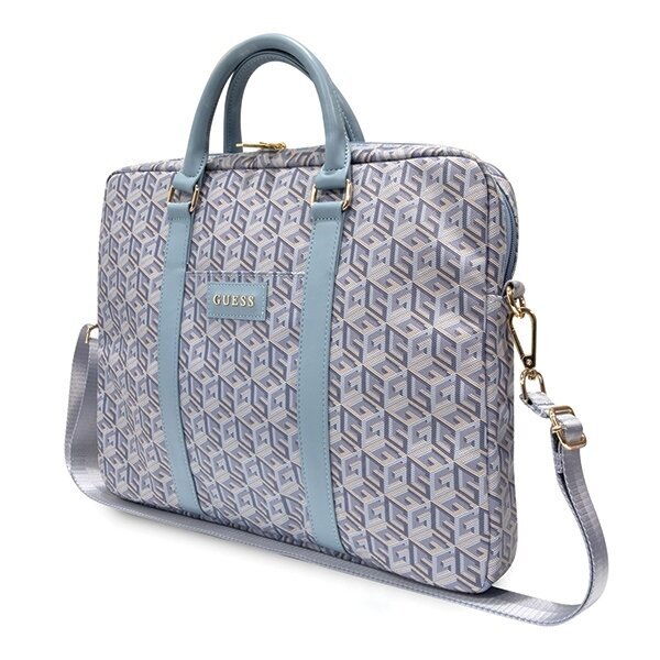 Guess Torba GUCB15HGCFSEB 16" niebieski|blue GCube Stripes GUCB15HGCFSEB cena un informācija | Somas portatīvajiem datoriem | 220.lv