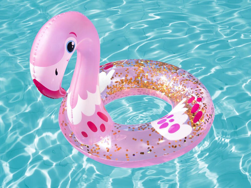 Piepūšamais peldēšanas ritenis Bestway Flamingo, 61 cm cena un informācija | Ūdens, smilšu un pludmales rotaļlietas | 220.lv