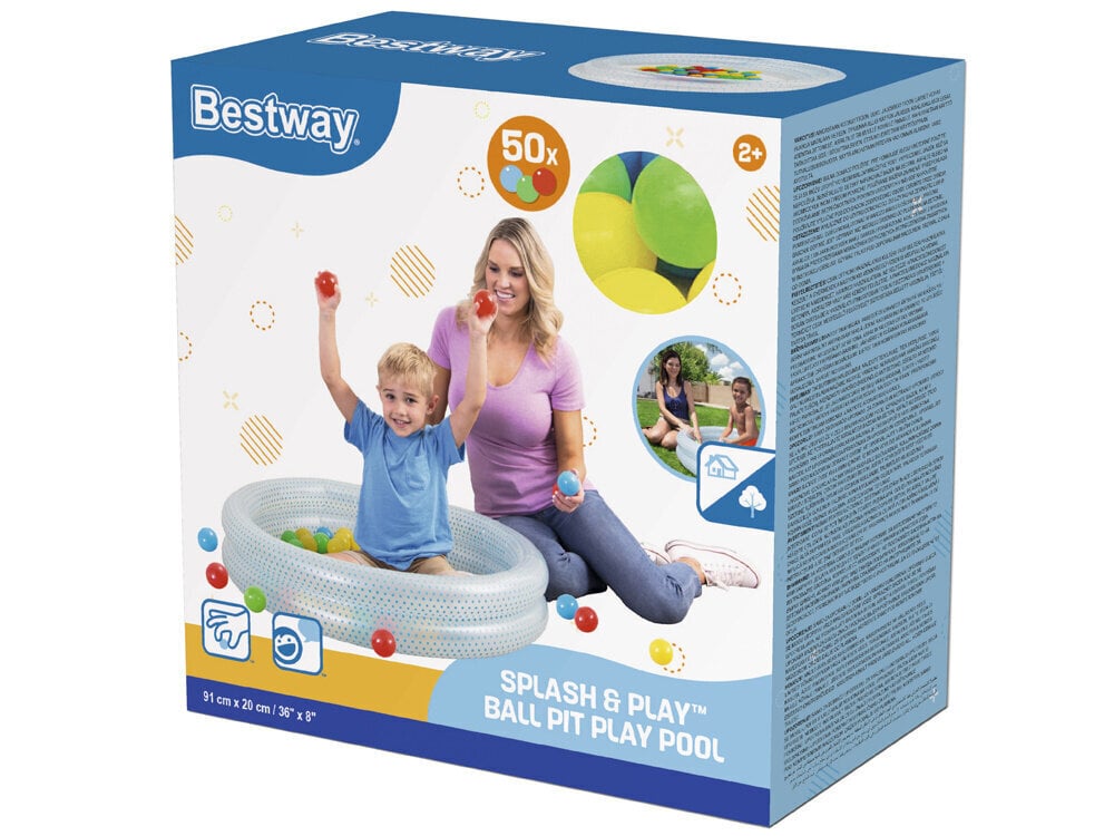 Piepūšamais baseins ar bumbiņām Bestway, zils cena un informācija | Rotaļlietas zīdaiņiem | 220.lv