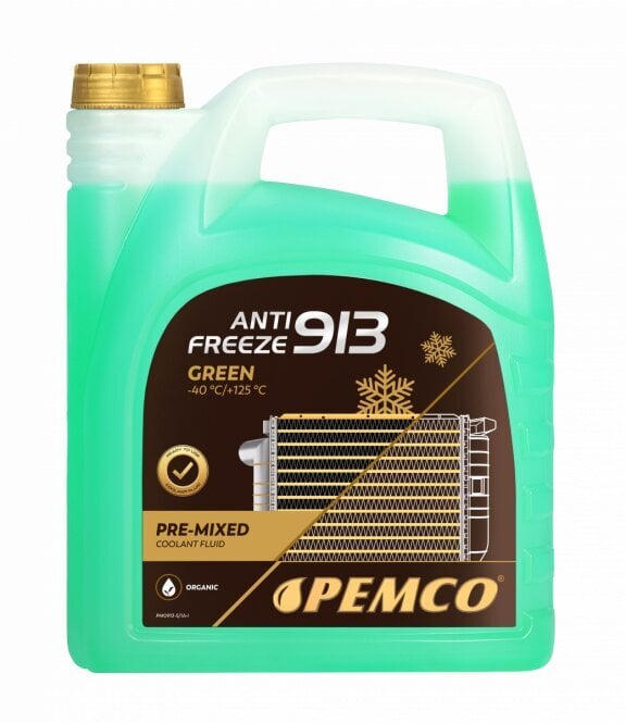 Antifrīzs Pemco 913 Green -40°C, 5L цена и информация | Vējstiklu un dzesēšanas šķidrumi | 220.lv