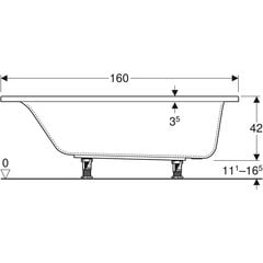 Geberit akrila vanna ar kājām 160x75 cm. 554.283.01.1 цена и информация | Ванны | 220.lv