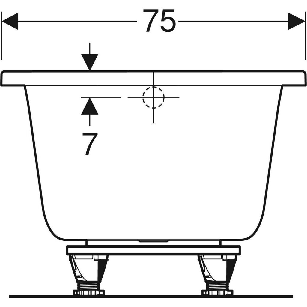 Geberit akrila vanna ar kājām 170x75 cm. 554.285.01.1 cena un informācija | Vannas | 220.lv