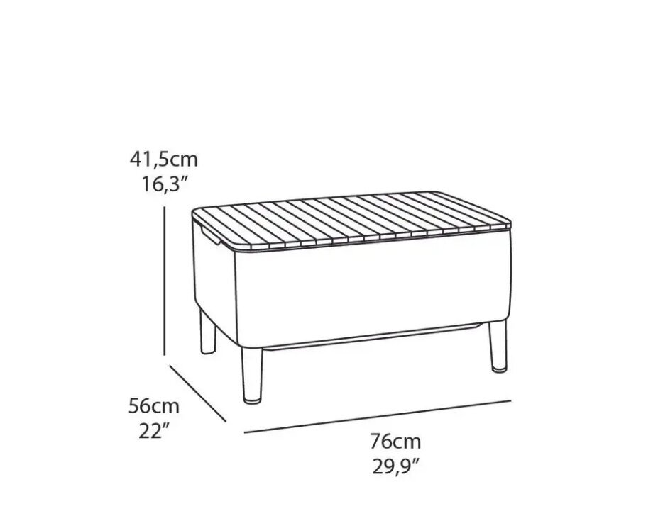 Āra galds - kaste Keter, 76 x 56 x 42 cm, pelēks cena un informācija | Dārza galdi | 220.lv