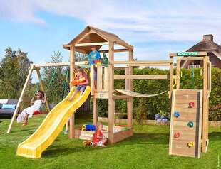 Rotaļu laukums Jungle Gym House Clutter Bridge 2-Swing cena un informācija | Bērnu rotaļu laukumi, mājiņas | 220.lv