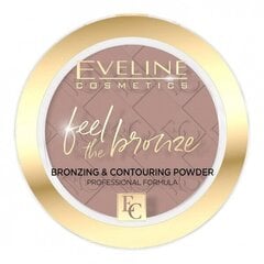 Kompaktais pūderis Eveline Cosmetics Feel the Bronze, 01 Milky Way, 4g cena un informācija | Grima bāzes, tonālie krēmi, pūderi | 220.lv