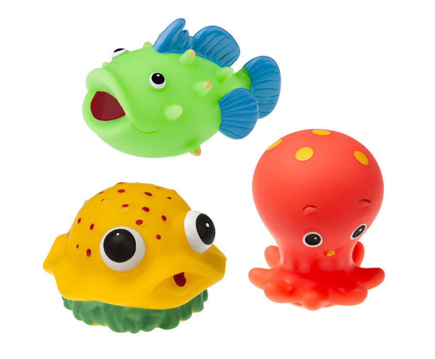 Ūdensdzīvnieki vannai Tullo, 3 gab. цена и информация | Rotaļlietas zīdaiņiem | 220.lv