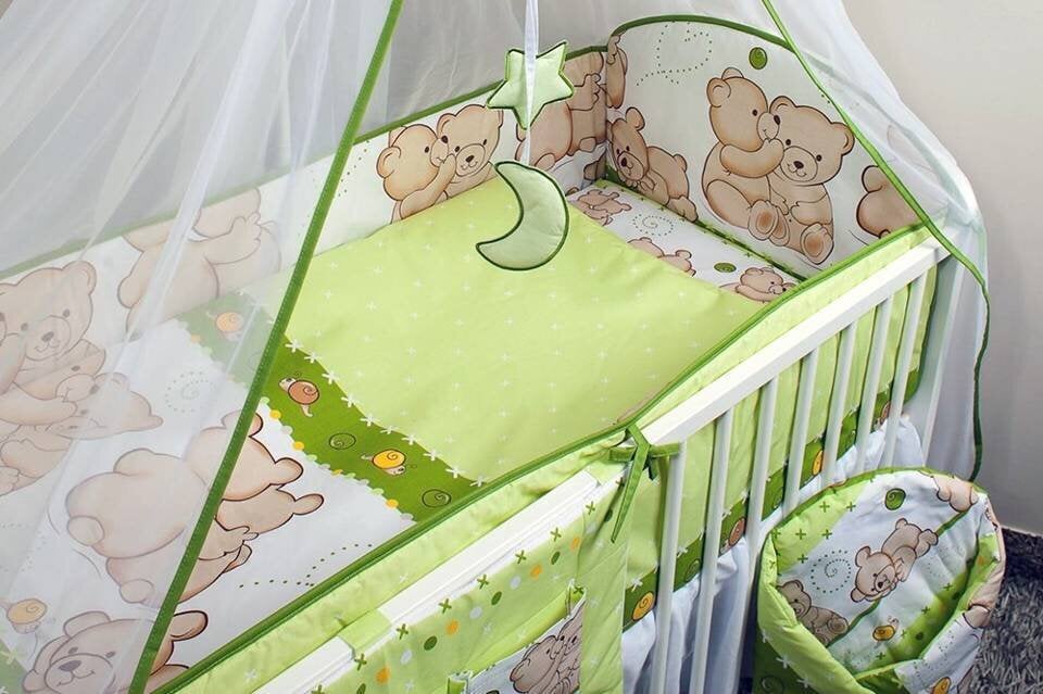 Bērnu gultiņas aizsargs - 360 cm, zaļš цена и информация | Bērnu drošības preces | 220.lv