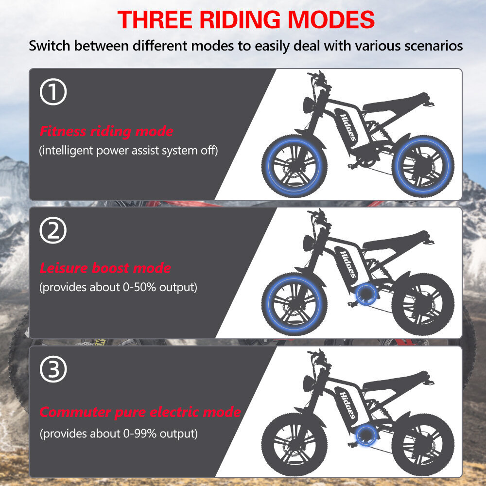 Elektriskais velosipēds Hidoes B6, 20", sarkans цена и информация | Elektrovelosipēdi | 220.lv