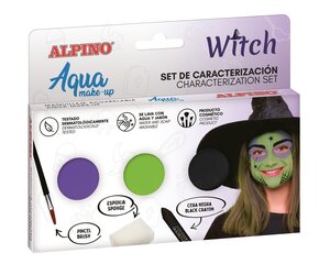Grima komplekts Alpino Witch Aqua make-up, 3 krāsas цена и информация | Карнавальные костюмы, парики и маски | 220.lv