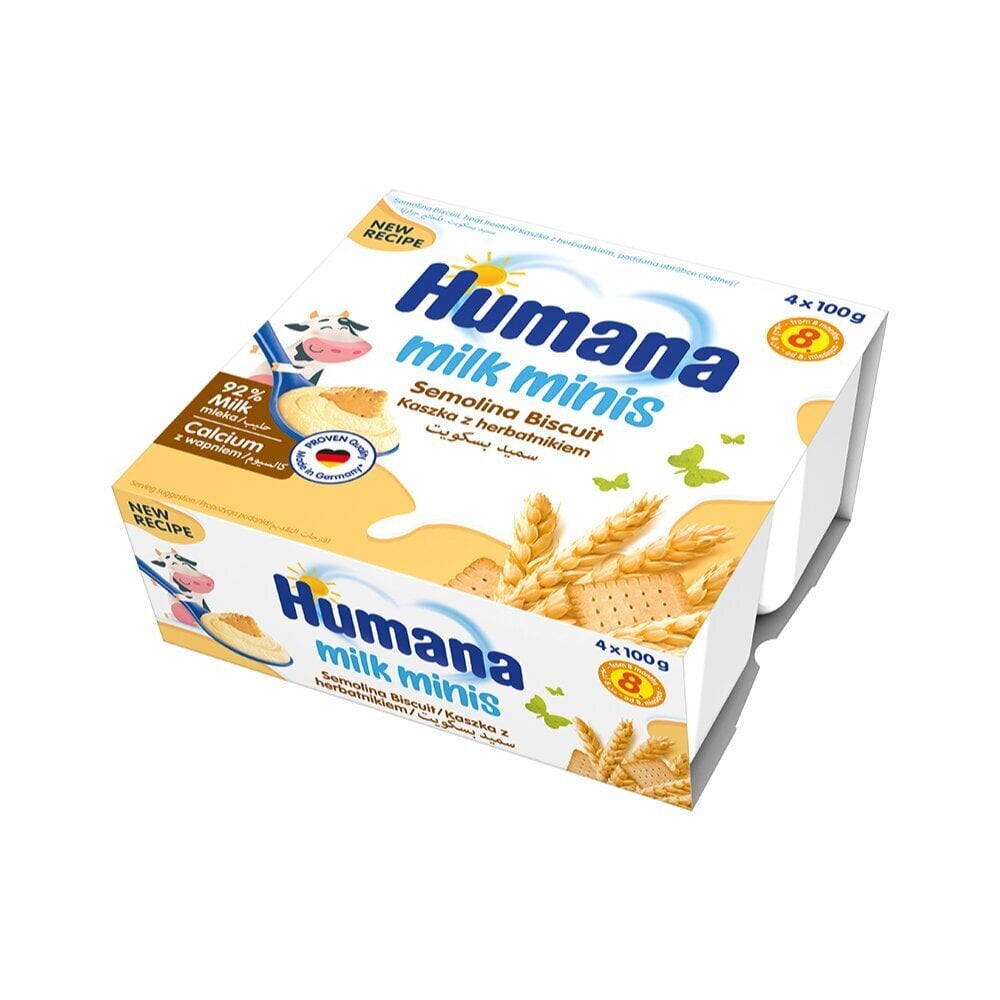 Cepumu mannas deserts Humana Milk Minis, 100g x 4gab. цена и информация | Dzērieni, uzkodas bērniem | 220.lv