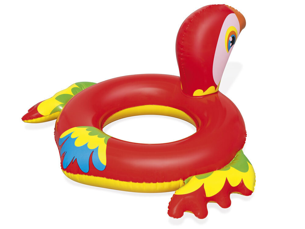 Piepūšamais bērnu peldēšanas ritenis Bestway Parrot, 84 x 76 cm, sarkans цена и информация | Piepūšamās rotaļlietas un pludmales preces | 220.lv