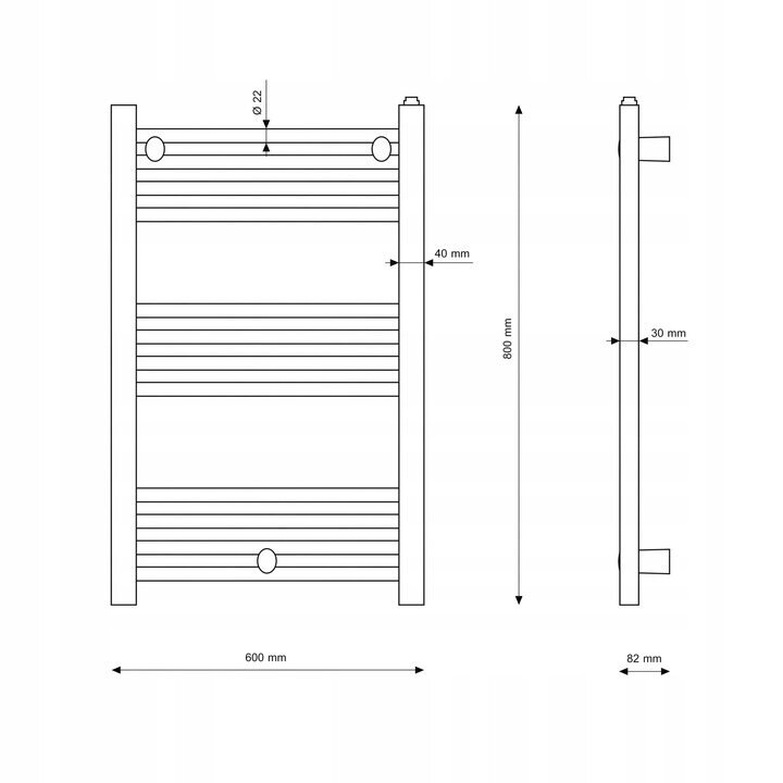 Vannas istabas radiators Puerto balts 50/80 cm цена и информация | Dvieļu žāvētāji | 220.lv