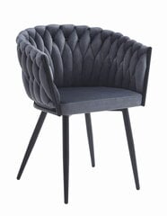 2 krēslu komplekts Leobert Orion, melns/zils cena un informācija | Virtuves un ēdamistabas krēsli | 220.lv