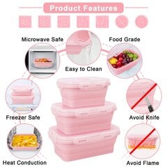 Сжимаемые контейнеры для пищевых продуктов Bahar, 3 шт. цена и информация | Посуда для хранения еды | 220.lv