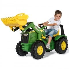 Трактор с педалями и ковшом Rolly Toys X-Track Premium, зеленый цена и информация | Конструктор автомобилей игрушки для мальчиков | 220.lv