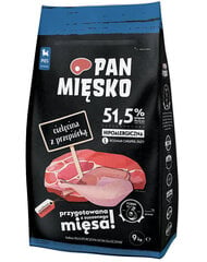 Pan Mięsko для собак крупных пород с телятиной и птицей, 9 кг цена и информация | Сухой корм для собак | 220.lv