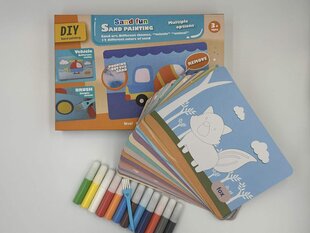 Zīmēšanas komplekts, 12 krāsas + 16 zīmēšanas kartītes cena un informācija | Attīstošās rotaļlietas | 220.lv