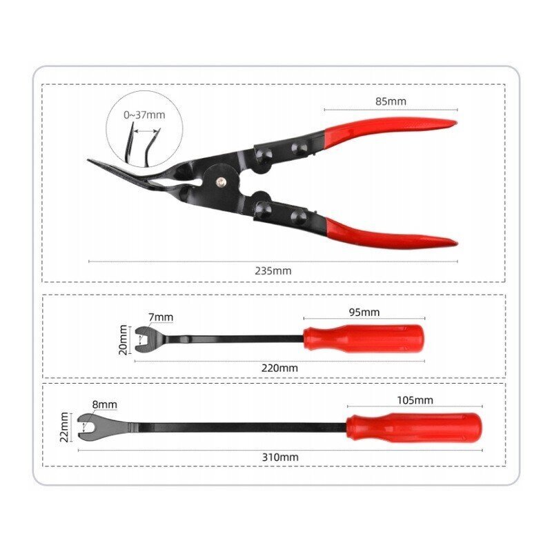 Komplekts autopolsterējuma, radio, auto sēdekļu demontāžai, 43 gab. cena un informācija | Rokas instrumenti | 220.lv