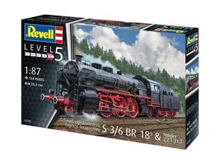 Konstruktors Revell - S3/6 BR18 Express Locomotive With Tender, 1/87, 02168 cena un informācija | Konstruktori | 220.lv