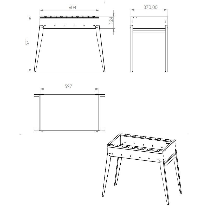 Saliekamais mangals SM Global Classic 600, 60.5x57x37 cm, melns цена и информация | Mangali | 220.lv