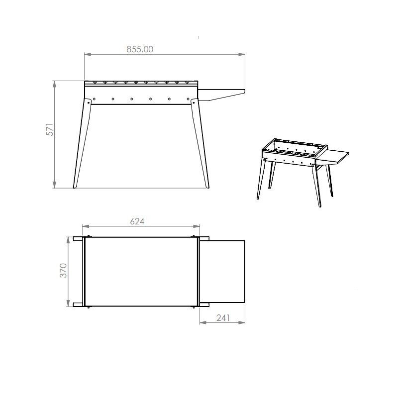 Saliekams mangals SM Global Classic 600, 855x571x370 mm, melns цена и информация | Mangali | 220.lv