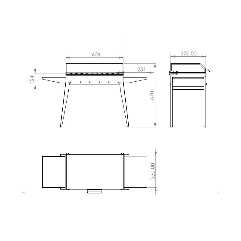 Saliekamais mangals SM Global Classic 600, 110.5x67x37 cm, melns цена и информация | Mangali | 220.lv