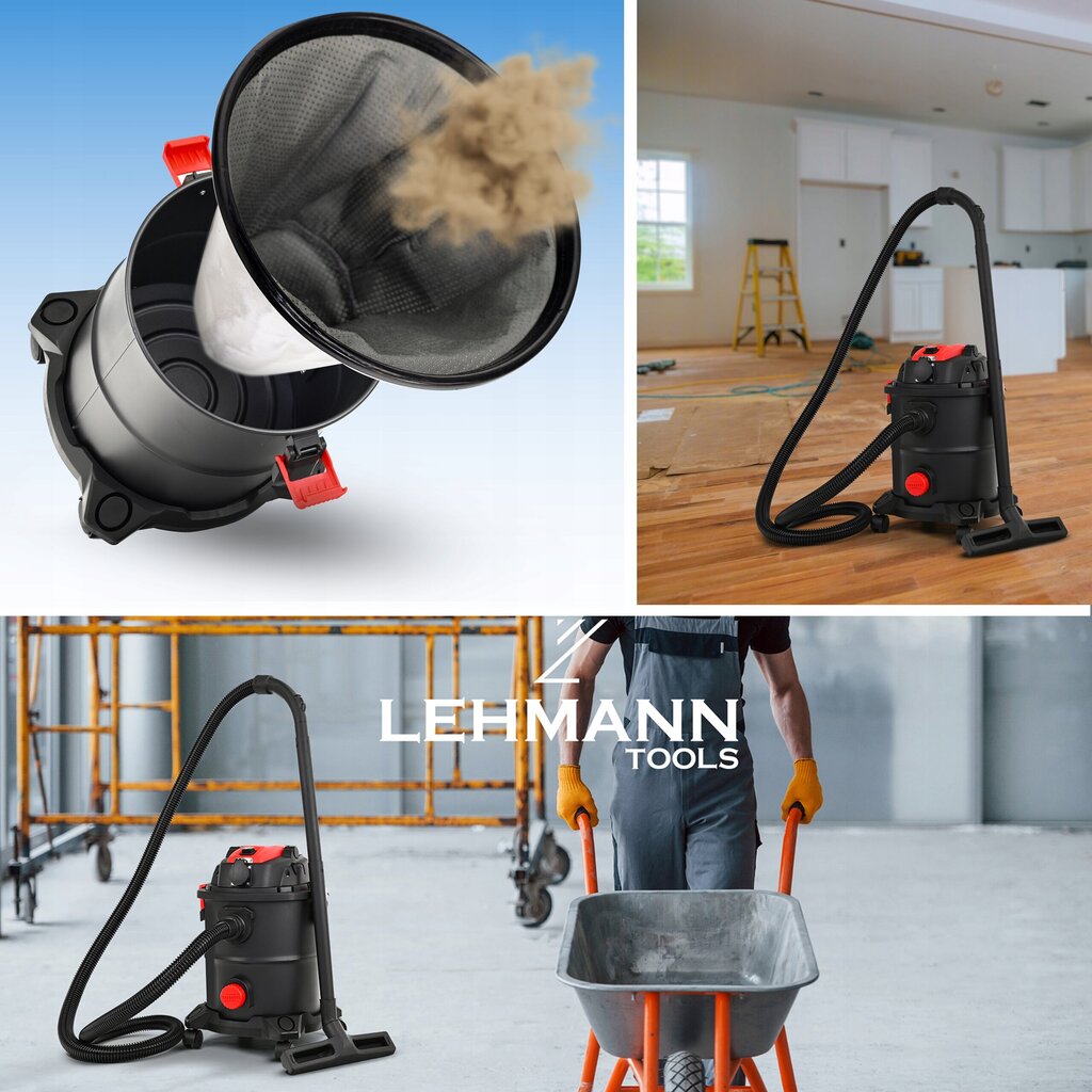 Industriālais putekļsūcējs Lehmann 3600W цена и информация | Celtniecības putekļu sūcēji | 220.lv