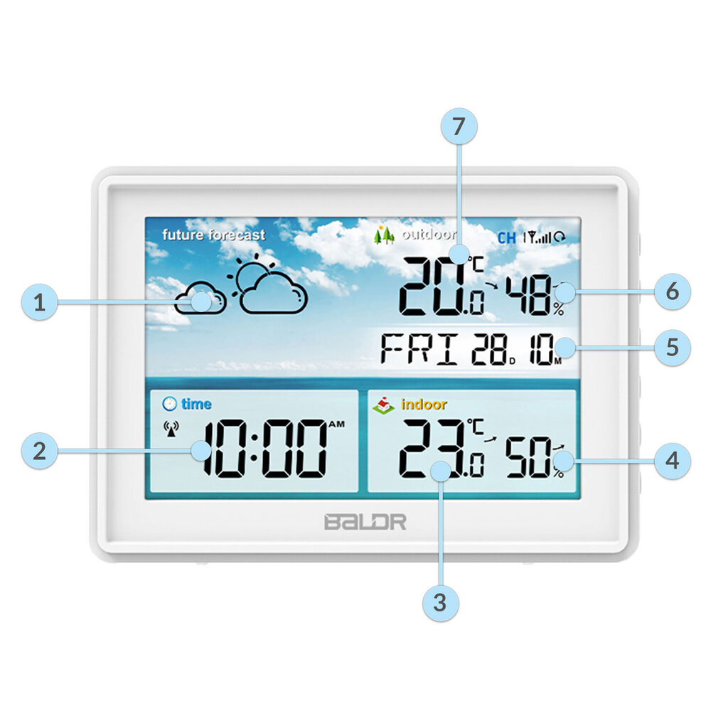 Laika stacijas Balor BD-909 цена и информация | Meteostacijas, āra termometri | 220.lv