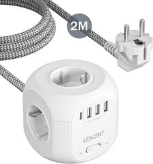 Lencent Power Cube 8in1 2m цена и информация | Удлинители | 220.lv