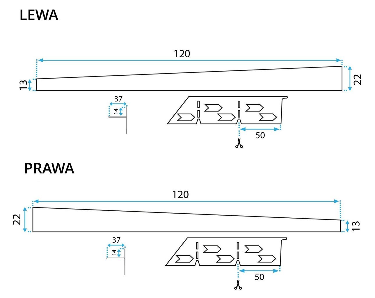 Dušas paliktņa slīpums 120 cm zelts цена и информация | Vannas istabas aksesuāri | 220.lv