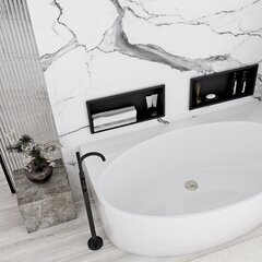 Vannas istabas plaukts, 30x45 melns paklājs цена и информация | Аксессуары для ванной комнаты | 220.lv