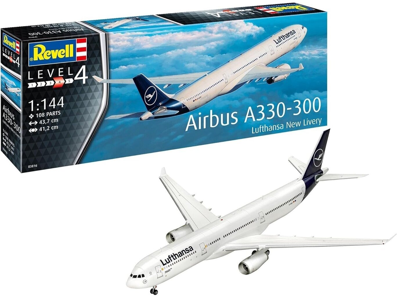 Konstruktors Revell Airbus A330-300 Lufthansa New Livery 03816, 1/144 cena un informācija | Konstruktori | 220.lv