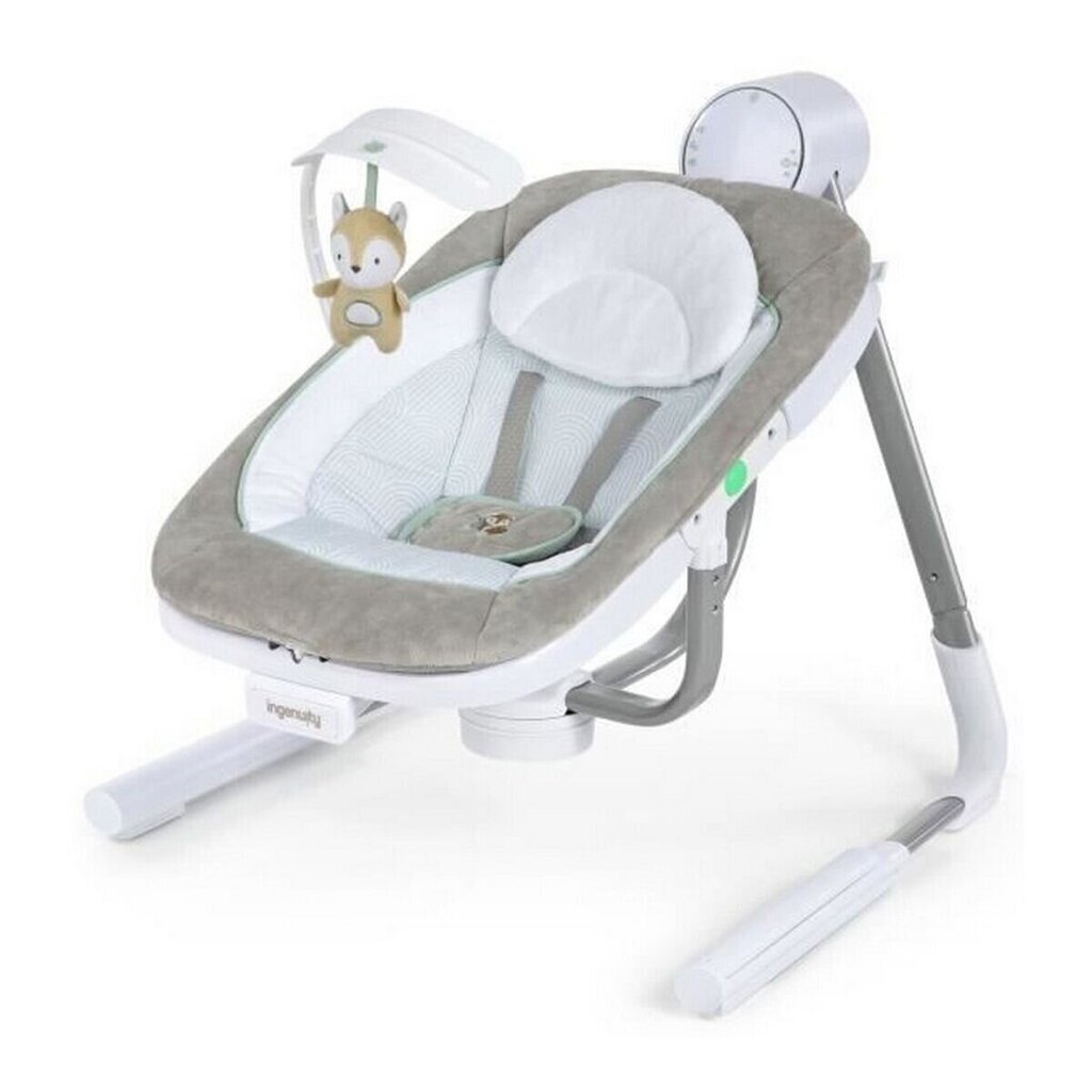 Vibro šūpoles Ingenuity Dual-Direction Swing, balta/pelēka cena un informācija | Bērnu šūpuļkrēsliņi | 220.lv