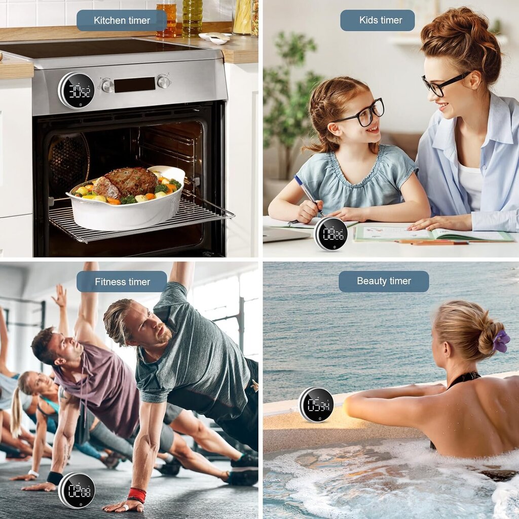 Magnētiskais virtuves taimeris Ankilo cena un informācija | Taimeri, termostati | 220.lv
