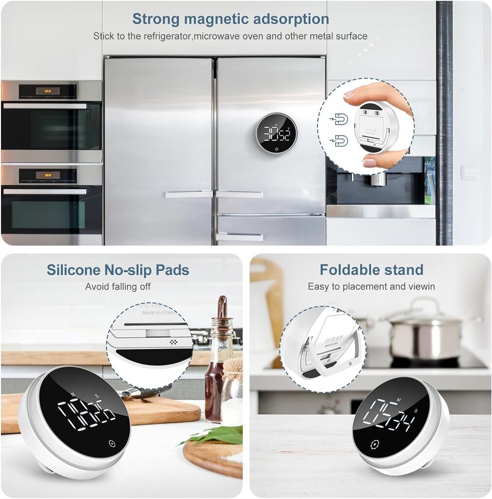 Magnētiskais virtuves taimeris Ankilo cena un informācija | Taimeri, termostati | 220.lv