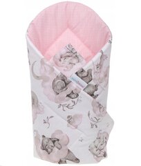 Двусторонний детский конверт - плед Babymam, розовый/белый, 80x80 см цена и информация | Детские подушки, конверты, спальники | 220.lv