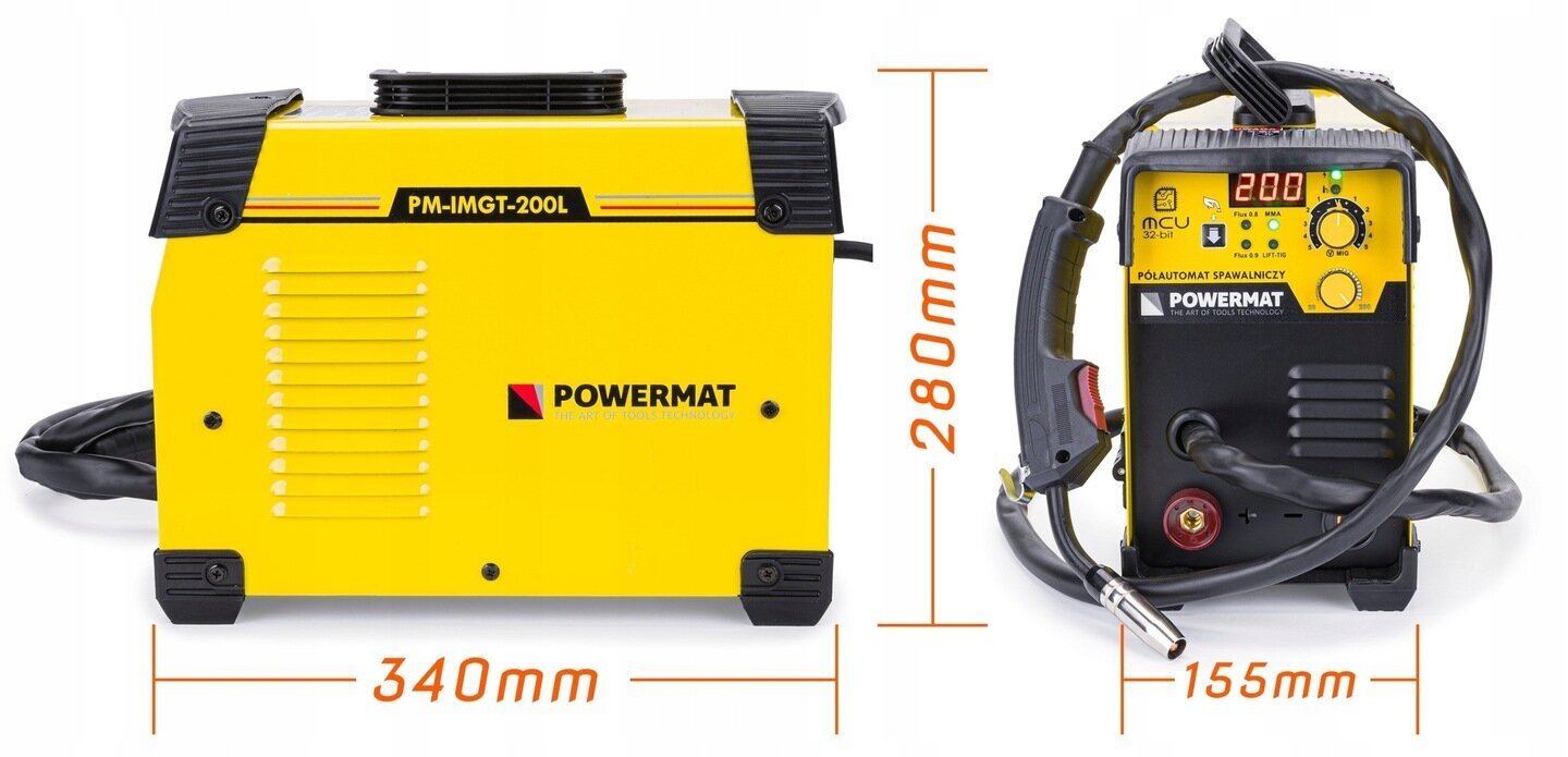 Metināšanas iekārta Powermat PM-IMGT-200L, 230V cena un informācija | Metināšanas iekārtas, lodāmuri | 220.lv