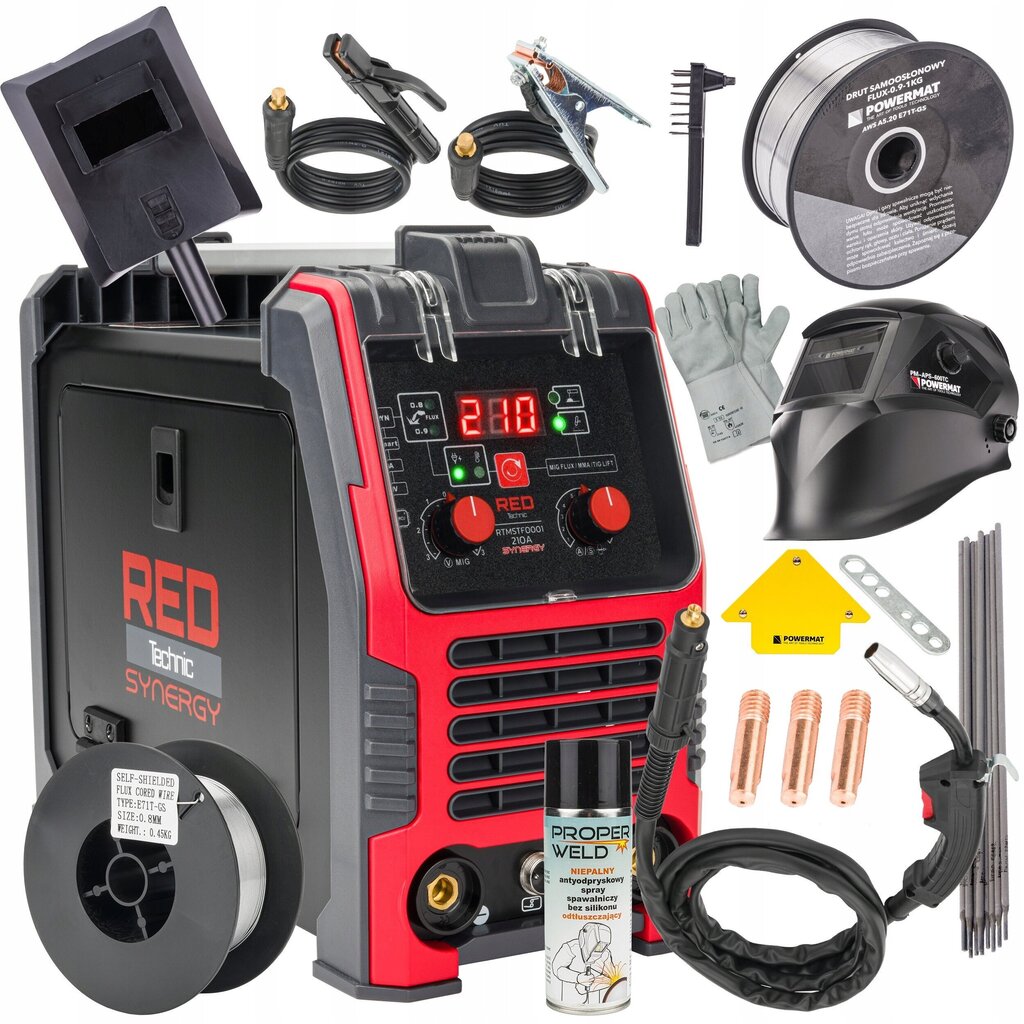 Metināšanas iekārta ar piederumiem Red Technic RTMSTF0001, 230V cena un informācija | Metināšanas iekārtas, lodāmuri | 220.lv