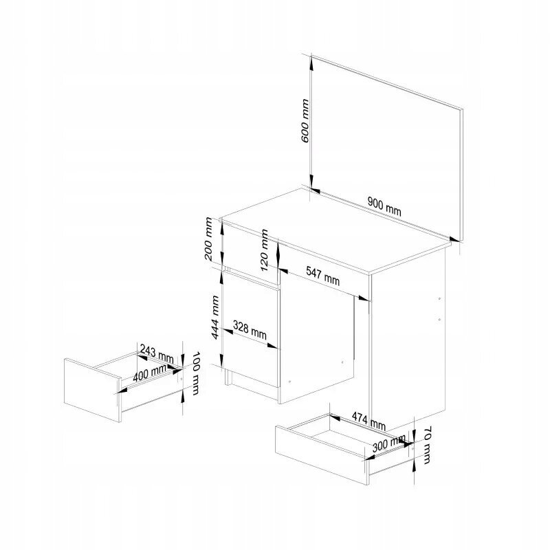 Fluxar kosmētikas galds FST037 цена и информация | Kosmētikas galdiņi | 220.lv